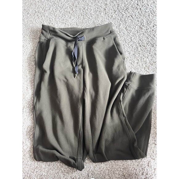 Lululemon Stretch High Rise Jogger Pant Olive Green Size 4 EUC Athleisure Lounge - Picture 2 of 9